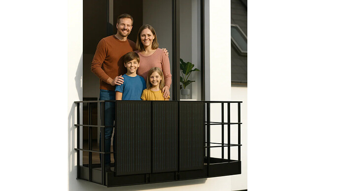 Familie Müller mit ihrem MOE Balkonkraftwerk