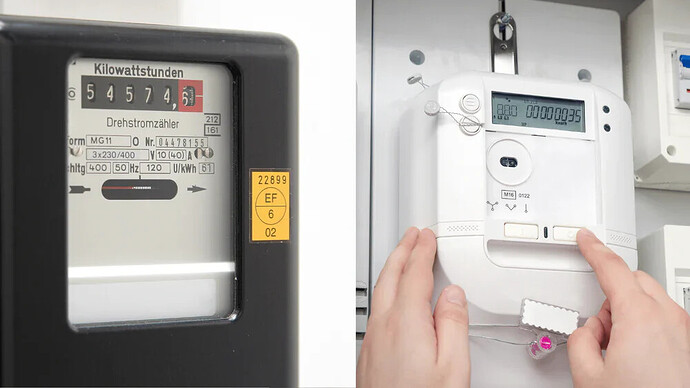 Ferrariszähler und digitaler Stromzähler