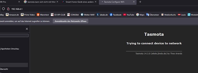 Tasmota verbindet sich nicht mit Fritzbox 5690