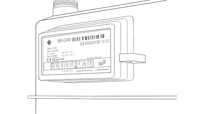 Gaszähler Zeichnung